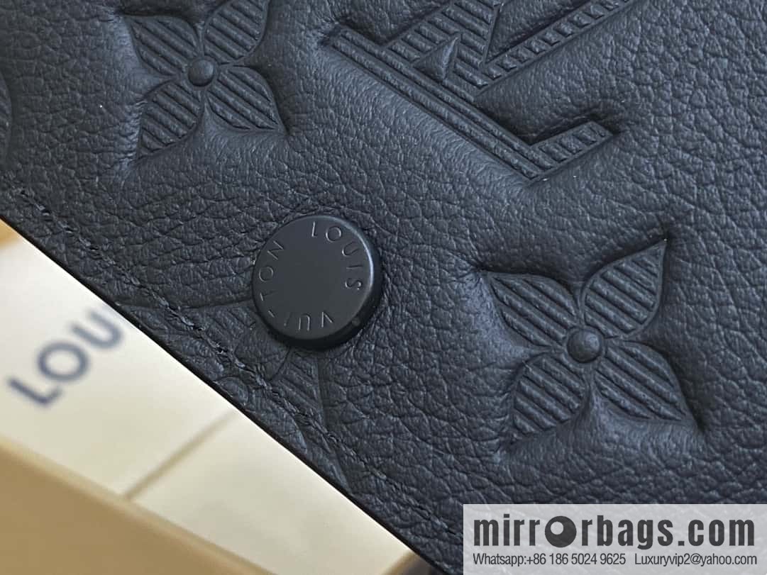 [Boutique‑grade] M12635 black full leather embossed M12598 three-fold wallet series Victor wallet