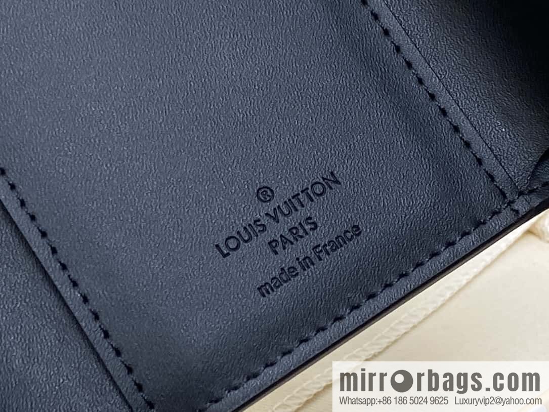 [Boutique‑grade] M12635 black full leather embossed M12598 three-fold wallet series Victor wallet