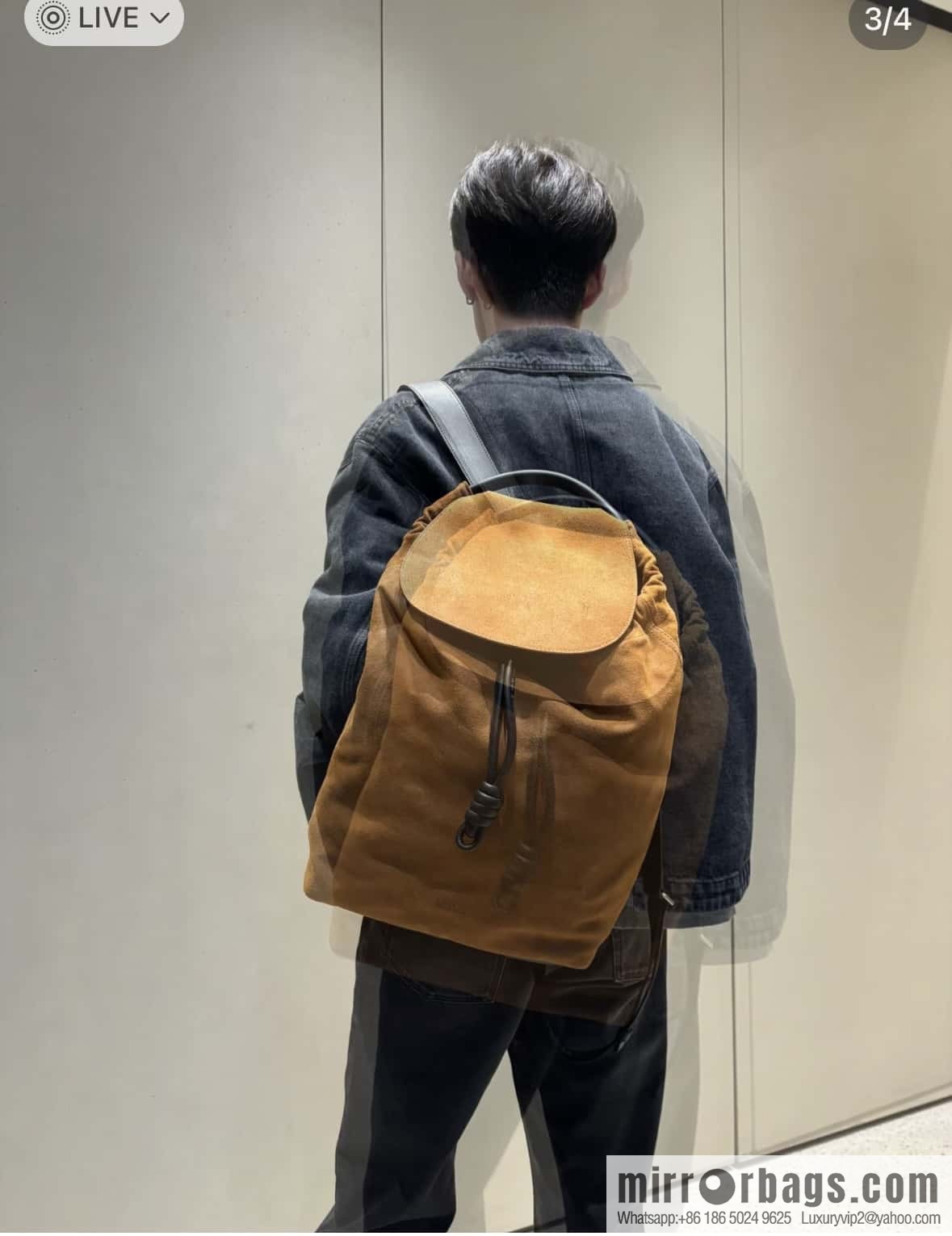 LOEWE Luo's new suede cotton backpack 🎒 0903
