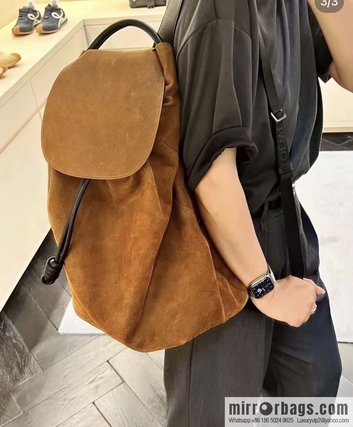 LOEWE Luo's new suede cotton backpack 🎒 0903