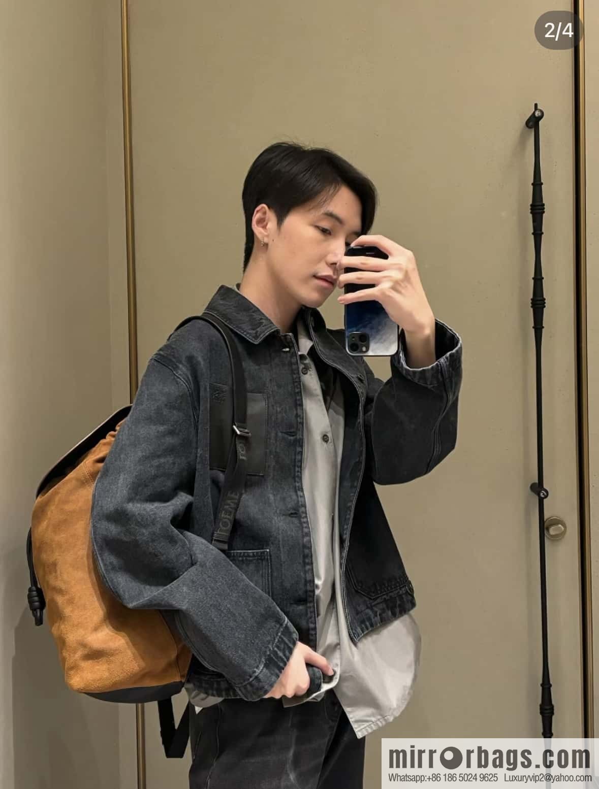 LOEWE Luo's new suede cotton backpack 🎒 0903