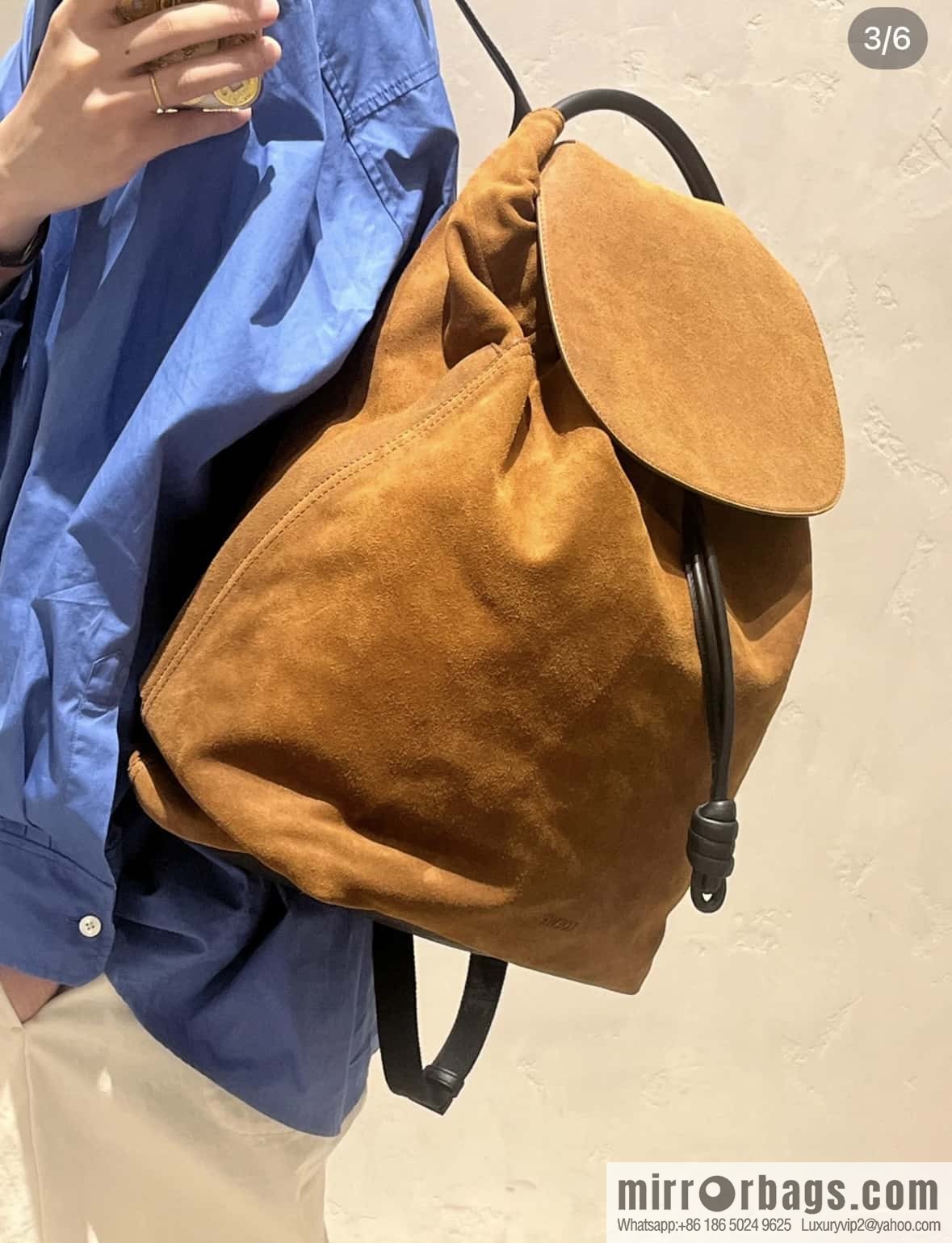 LOEWE Luo's new suede cotton backpack 🎒 0903
