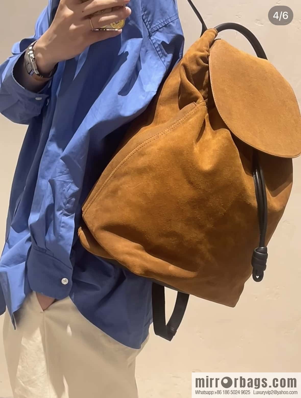 LOEWE Luo's new suede cotton backpack 🎒 0903