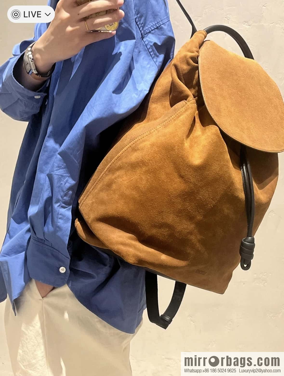 LOEWE Luo's new suede cotton backpack 🎒 0903
