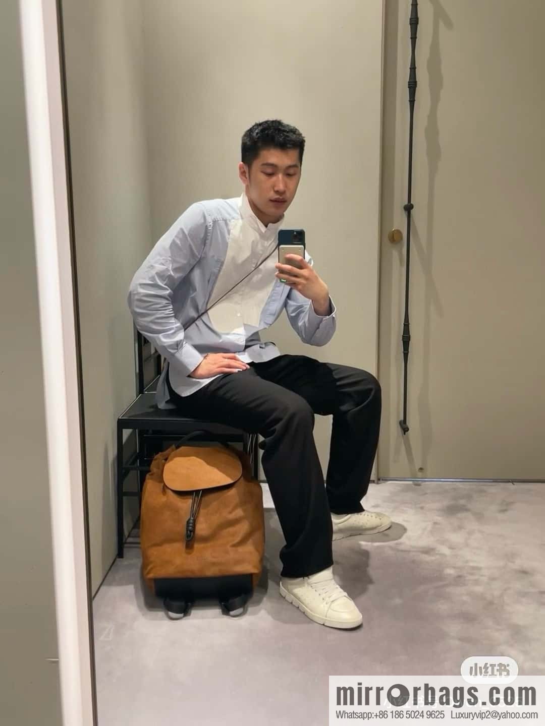 LOEWE Luo's new suede cotton backpack 🎒 0903