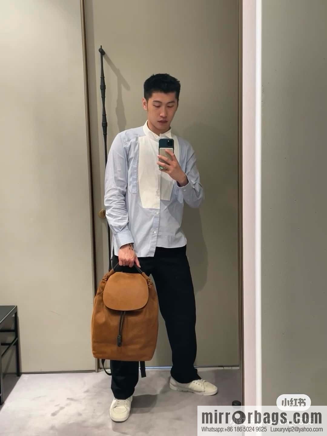 LOEWE Luo's new suede cotton backpack 🎒 0903