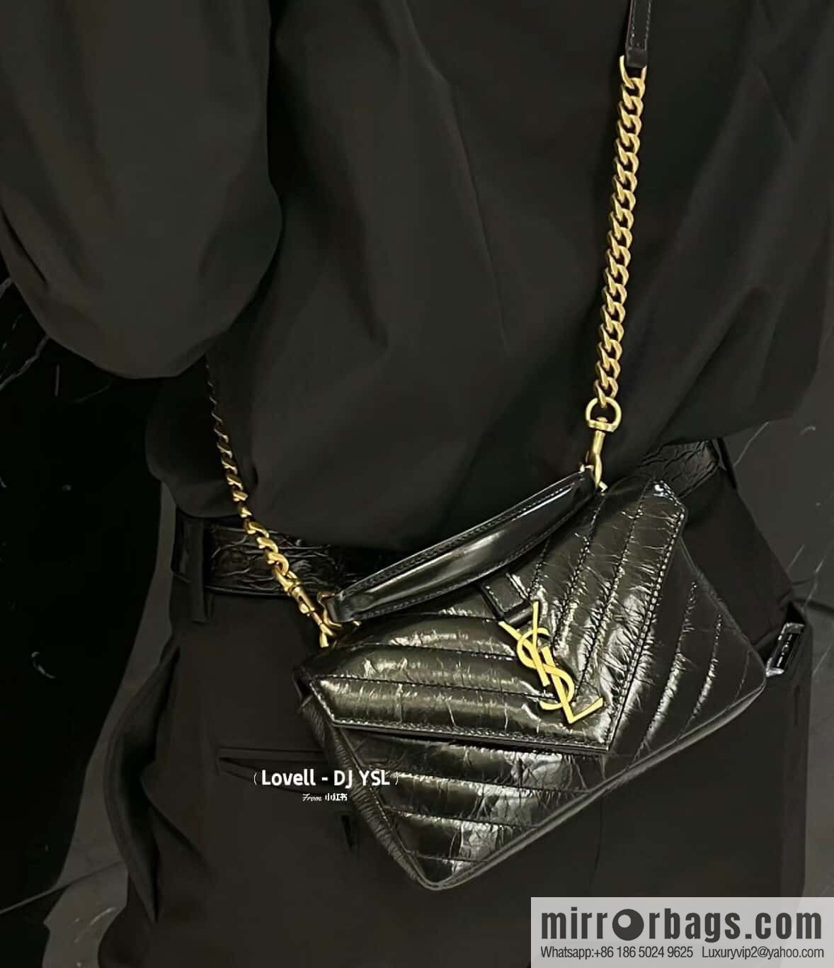 YSL 2024 New COLLEGE Glossy Oil Wax Mini Chain Bag 779430