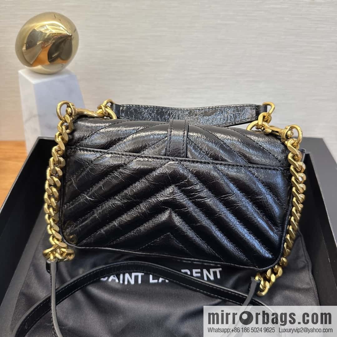 YSL 2024 New COLLEGE Glossy Oil Wax Mini Chain Bag 779430