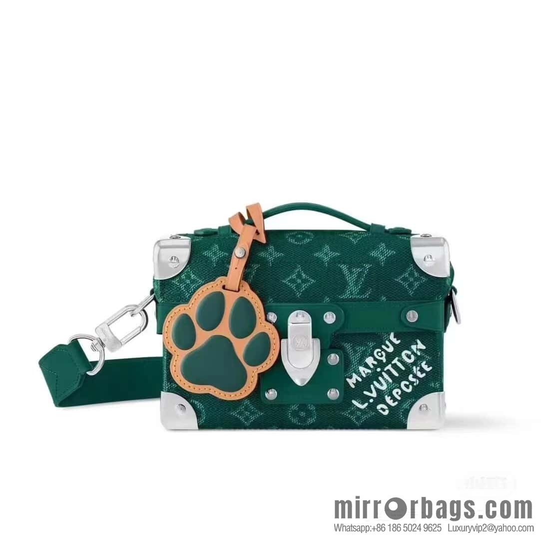 [Boutique‑grade] M12686 green, men's bag box bag series, the new Soul Trunk handbag of the season, compact shoulder bag.