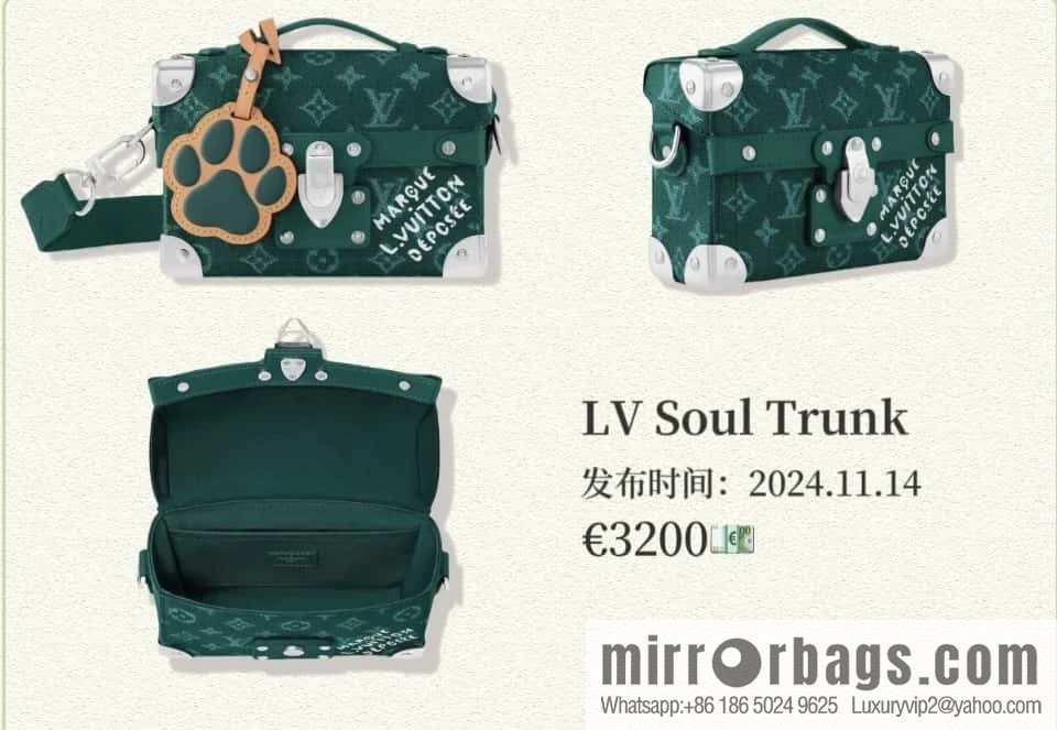 [Boutique‑grade] M12686 green, men's bag box bag series, the new Soul Trunk handbag of the season, compact shoulder bag.