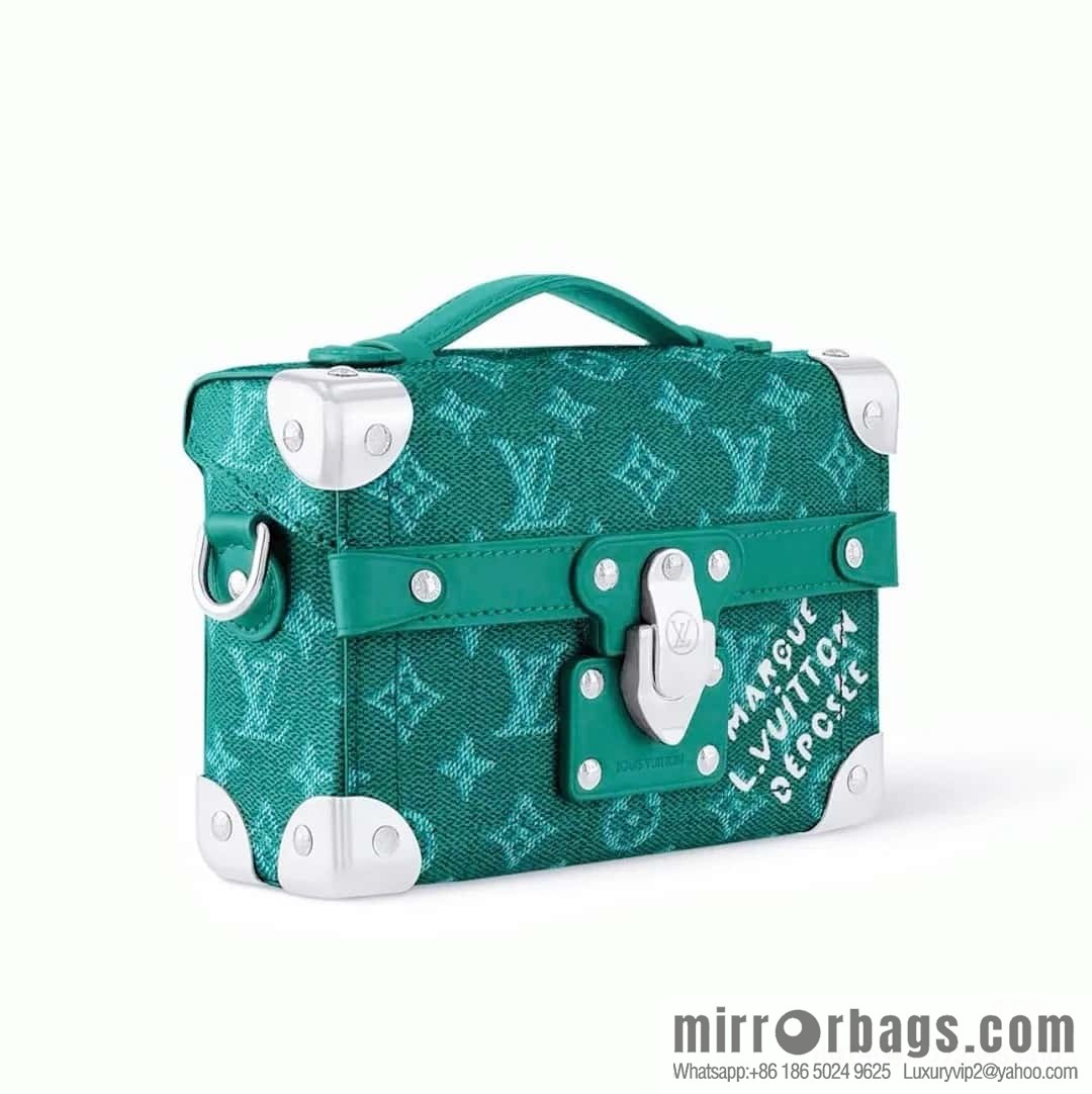 [Boutique‑grade] M12686 green, men's bag box bag series, the new Soul Trunk handbag of the season, compact shoulder bag.