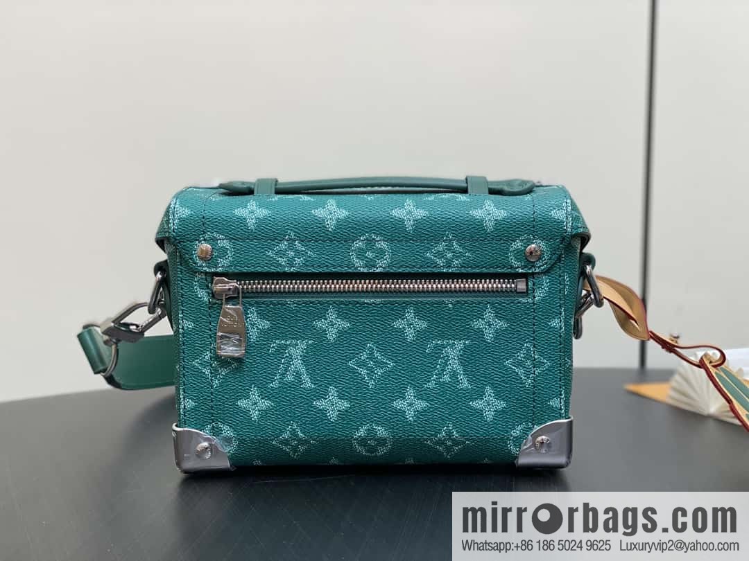 [Boutique‑grade] M12686 green, men's bag box bag series, the new Soul Trunk handbag of the season, compact shoulder bag.