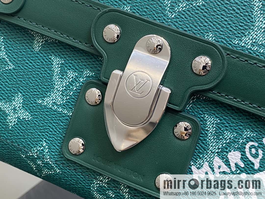 [Boutique‑grade] M12686 green, men's bag box bag series, the new Soul Trunk handbag of the season, compact shoulder bag.