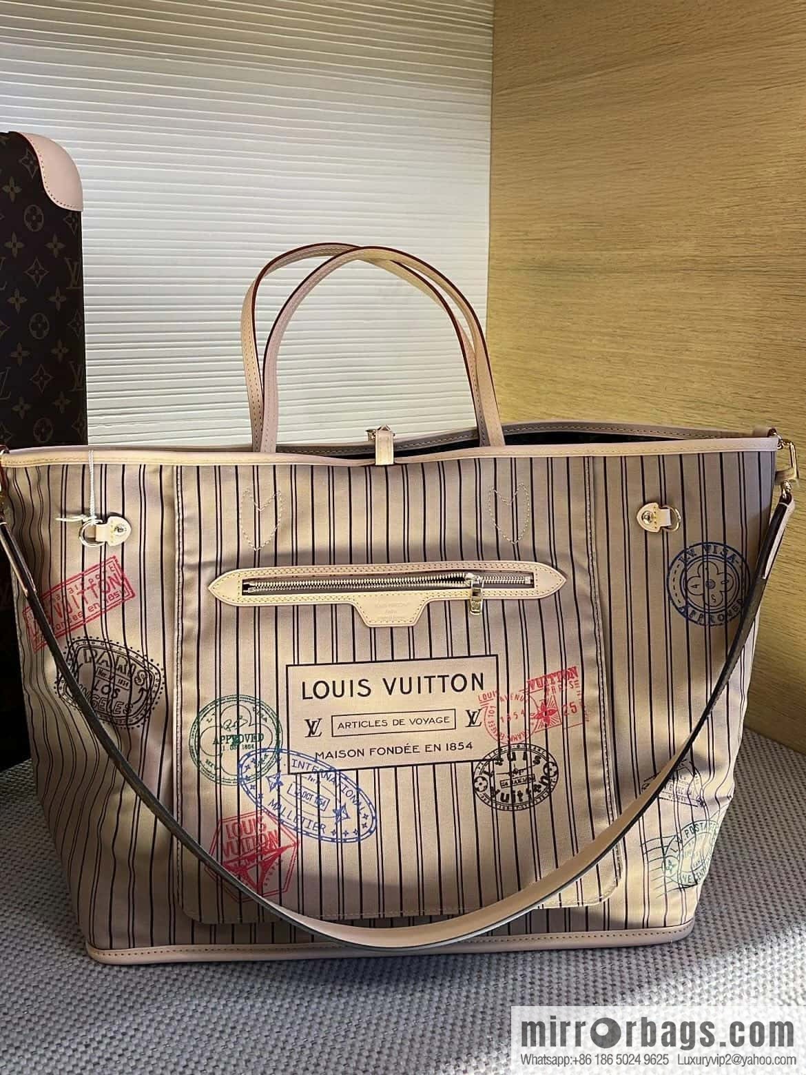 [Boutique‑grade] M11948 presbyopia apricot (seal double-sided) large shopping bag series NEVERFULL BANDOULIZRE INSIDE OUT large handbag