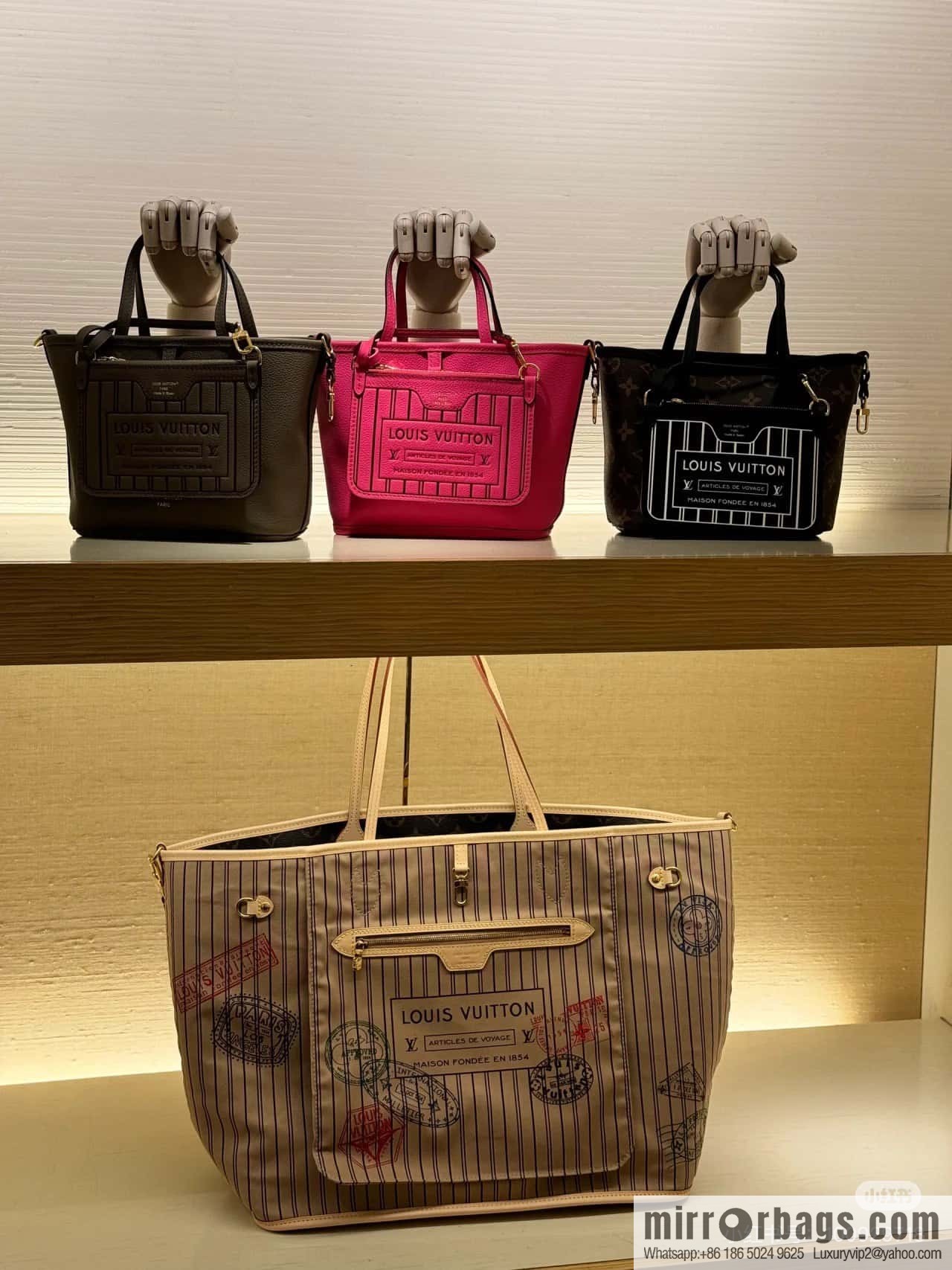 [Boutique‑grade] M11948 presbyopia apricot (seal double-sided) large shopping bag series NEVERFULL BANDOULIZRE INSIDE OUT large handbag