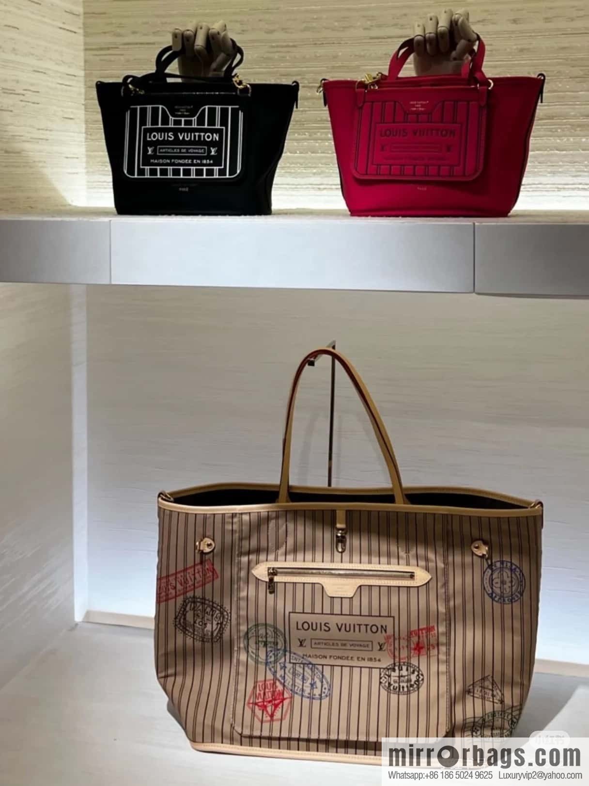 [Boutique‑grade] M11948 presbyopia apricot (seal double-sided) large shopping bag series NEVERFULL BANDOULIZRE INSIDE OUT large handbag