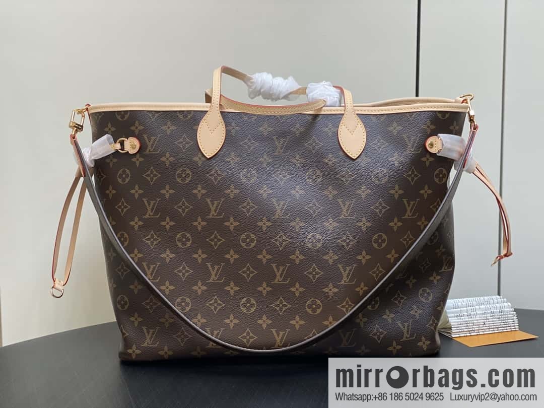 [Boutique‑grade] M11948 presbyopia apricot (seal double-sided) large shopping bag series NEVERFULL BANDOULIZRE INSIDE OUT large handbag
