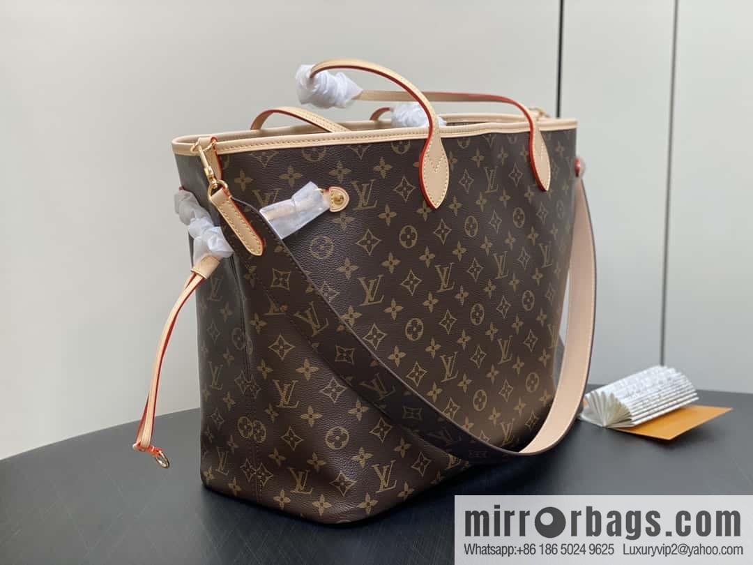 [Boutique‑grade] M11948 presbyopia apricot (seal double-sided) large shopping bag series NEVERFULL BANDOULIZRE INSIDE OUT large handbag