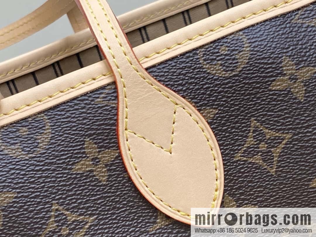 [Boutique‑grade] M11948 presbyopia apricot (seal double-sided) large shopping bag series NEVERFULL BANDOULIZRE INSIDE OUT large handbag