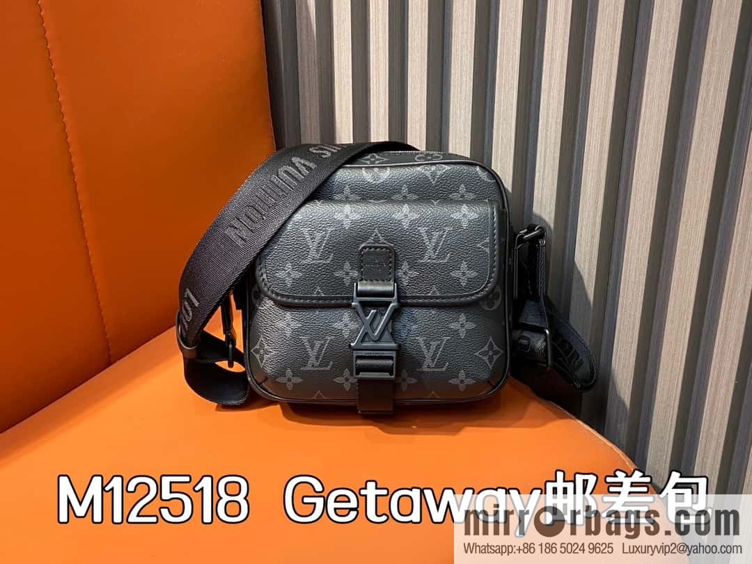 [Boutique‑grade] M12518 black flower, men's bag messenger bag series Getaway messenger bag
