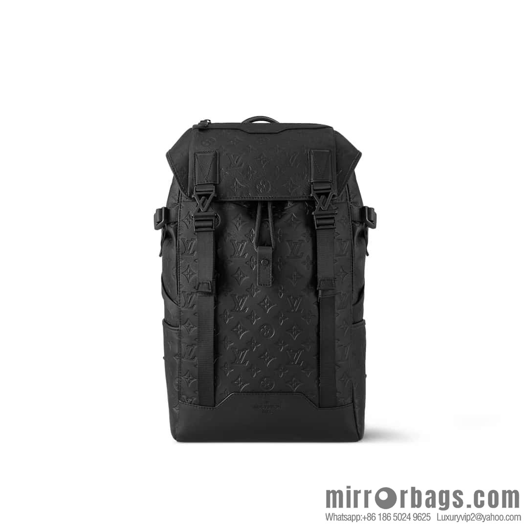 [Boutique‑grade] M24776 black full leather embossed, backpack series GETAWAY backpack