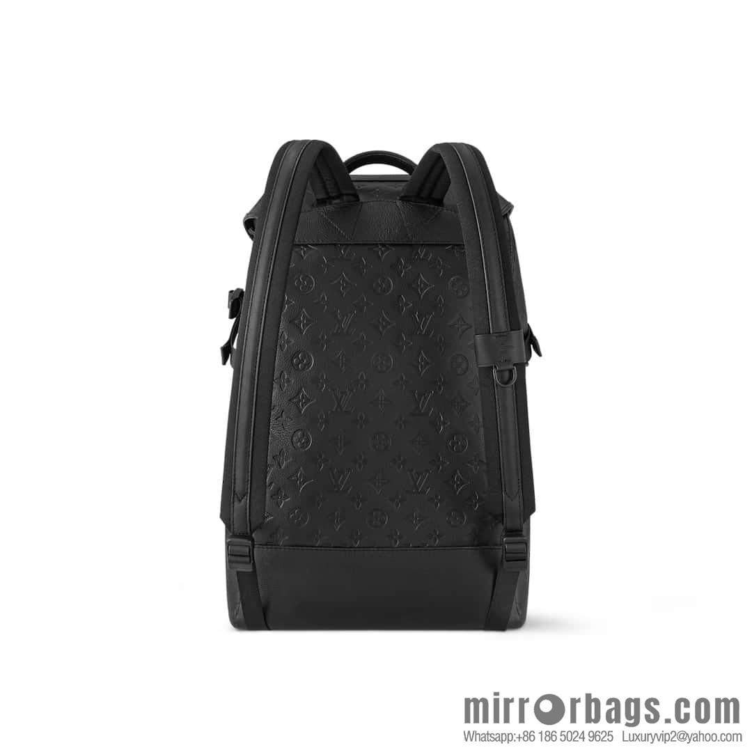 [Boutique‑grade] M24776 black full leather embossed, backpack series GETAWAY backpack