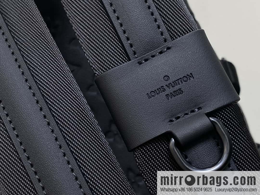 [Boutique‑grade] M24776 black full leather embossed, backpack series GETAWAY backpack