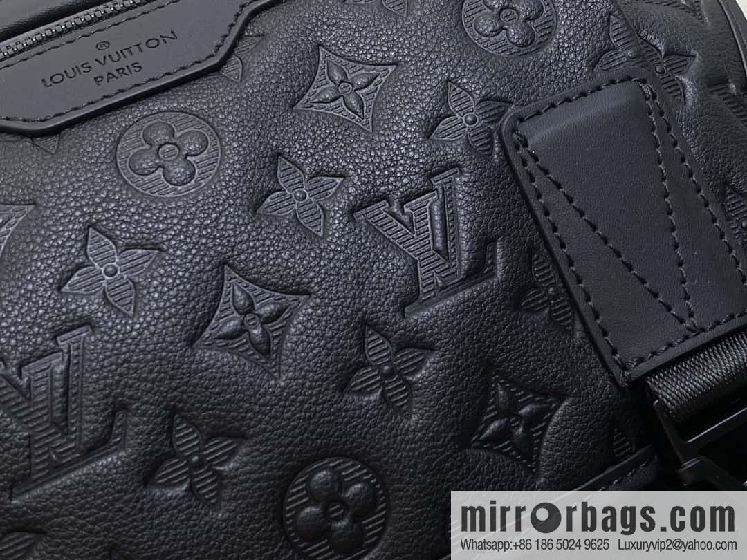 [Boutique‑grade] M24776 black full leather embossed, backpack series GETAWAY backpack