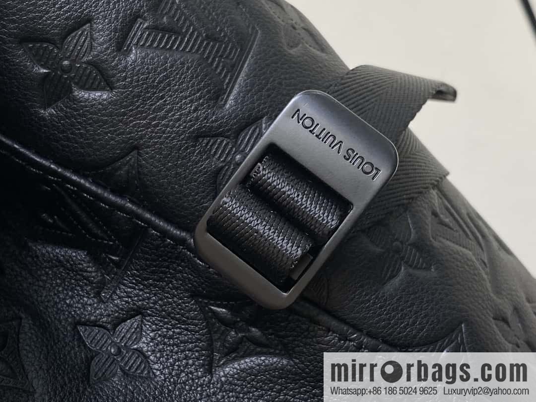 [Boutique‑grade] M24776 black full leather embossed, backpack series GETAWAY backpack