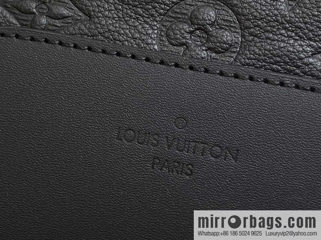 [Boutique‑grade] M24776 black full leather embossed, backpack series GETAWAY backpack