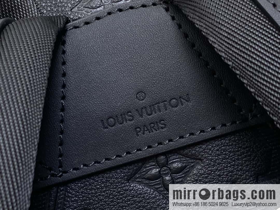 [Boutique‑grade] M24776 black full leather embossed, backpack series GETAWAY backpack