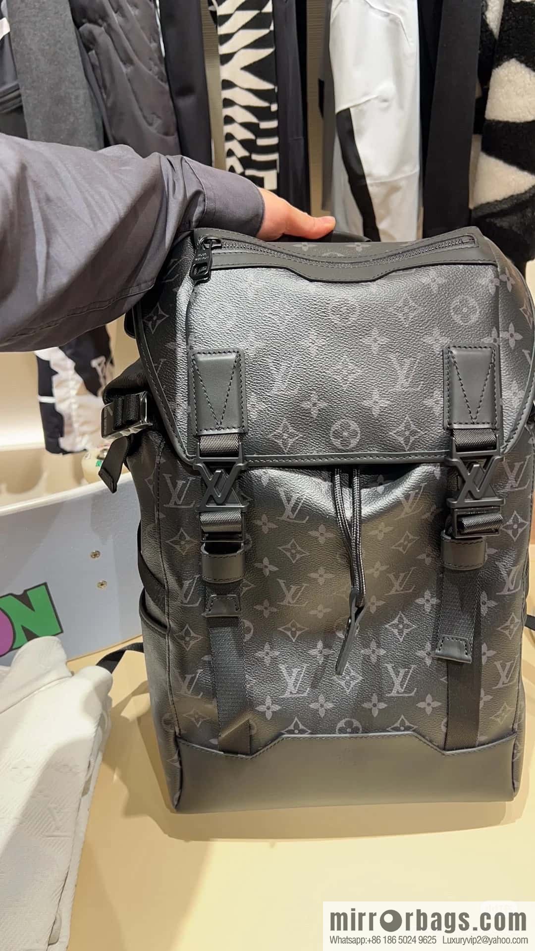 [Boutique‑grade] M46792 black flower, backpack series GETAWAY backpack