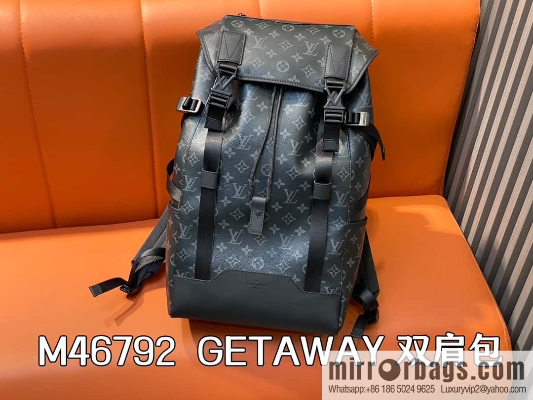 [Boutique‑grade] M46792 black flower, backpack series GETAWAY backpack