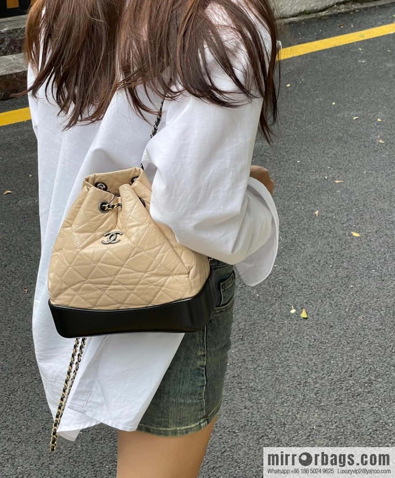 ๐๐ต๐ฎ๐ป๐ฒ๐น ๐๐ฎ๐ฏ๐ฟ๐ถ๐ฒ๐น๐น๐ฒ stray backpack, apricot black ๐งก A94485