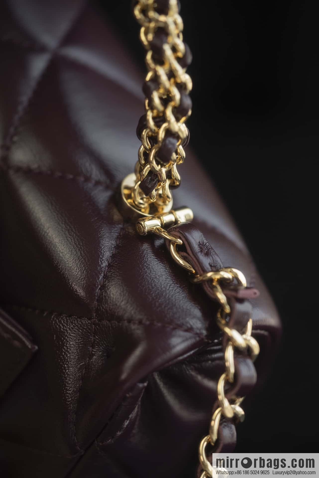 ππππππ πππ Flap new thick chain handle, square fat man, small, burgundy AS5032