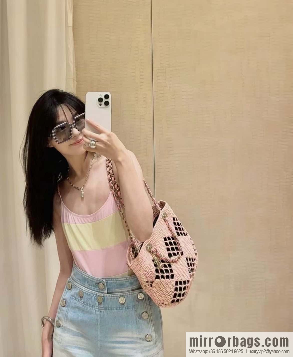 𝐂𝐡𝐚𝐧𝐞𝐥 𝟮𝟰 CoCo Beach Straw Shopping Bag 🛍️ S AS4714