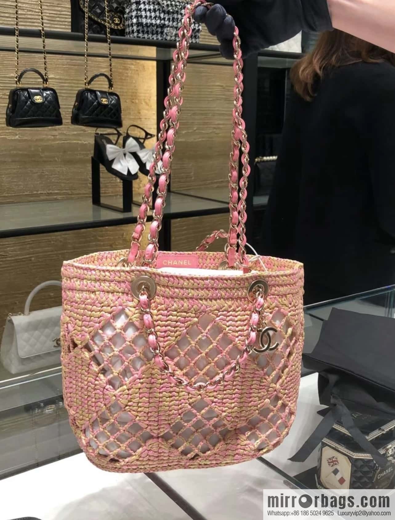 𝐂𝐡𝐚𝐧𝐞𝐥 𝟮𝟰 CoCo Beach Straw Shopping Bag 🛍️ S AS4714