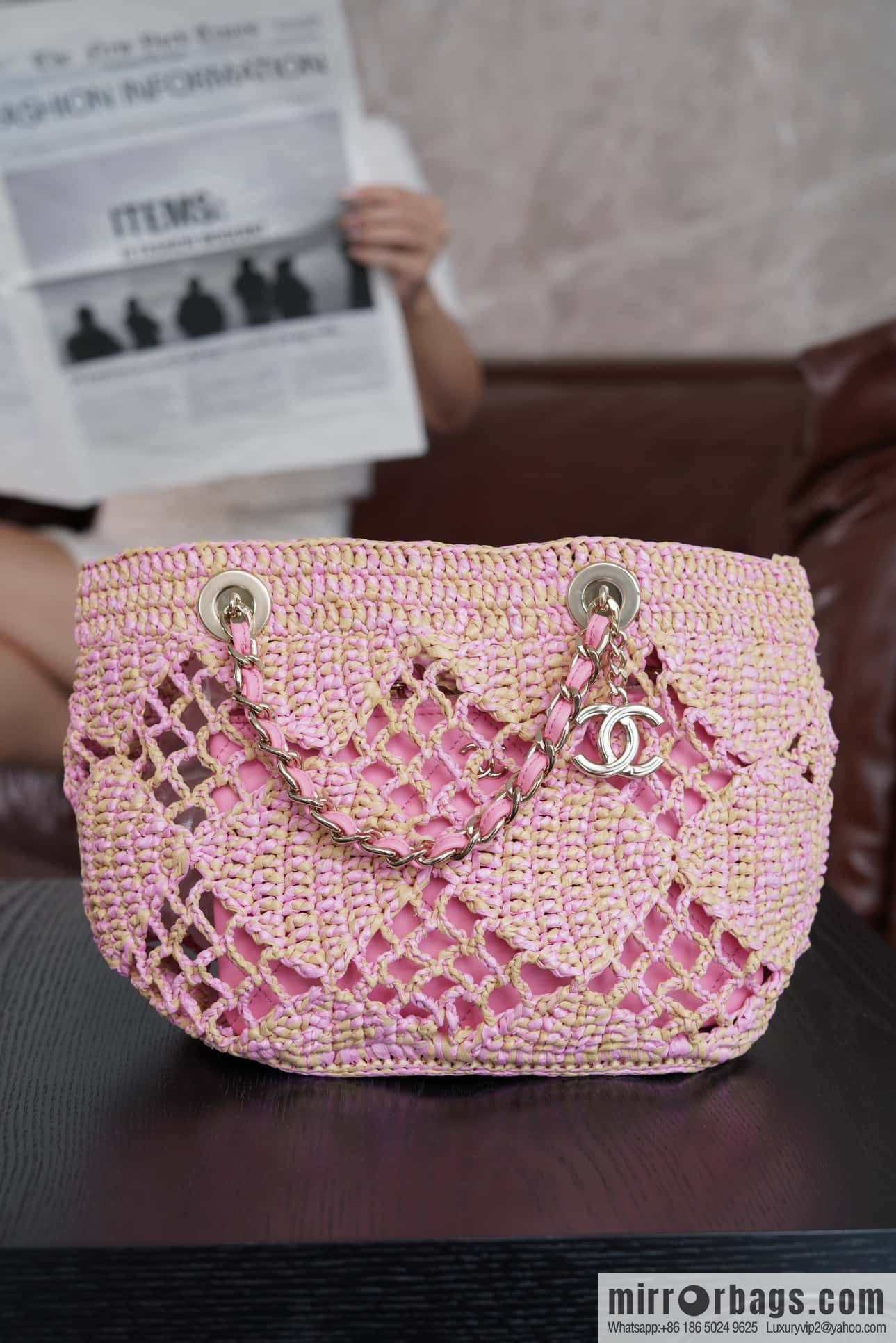 𝐂𝐡𝐚𝐧𝐞𝐥 𝟮𝟰 CoCo Beach Straw Shopping Bag 🛍️ S AS4714