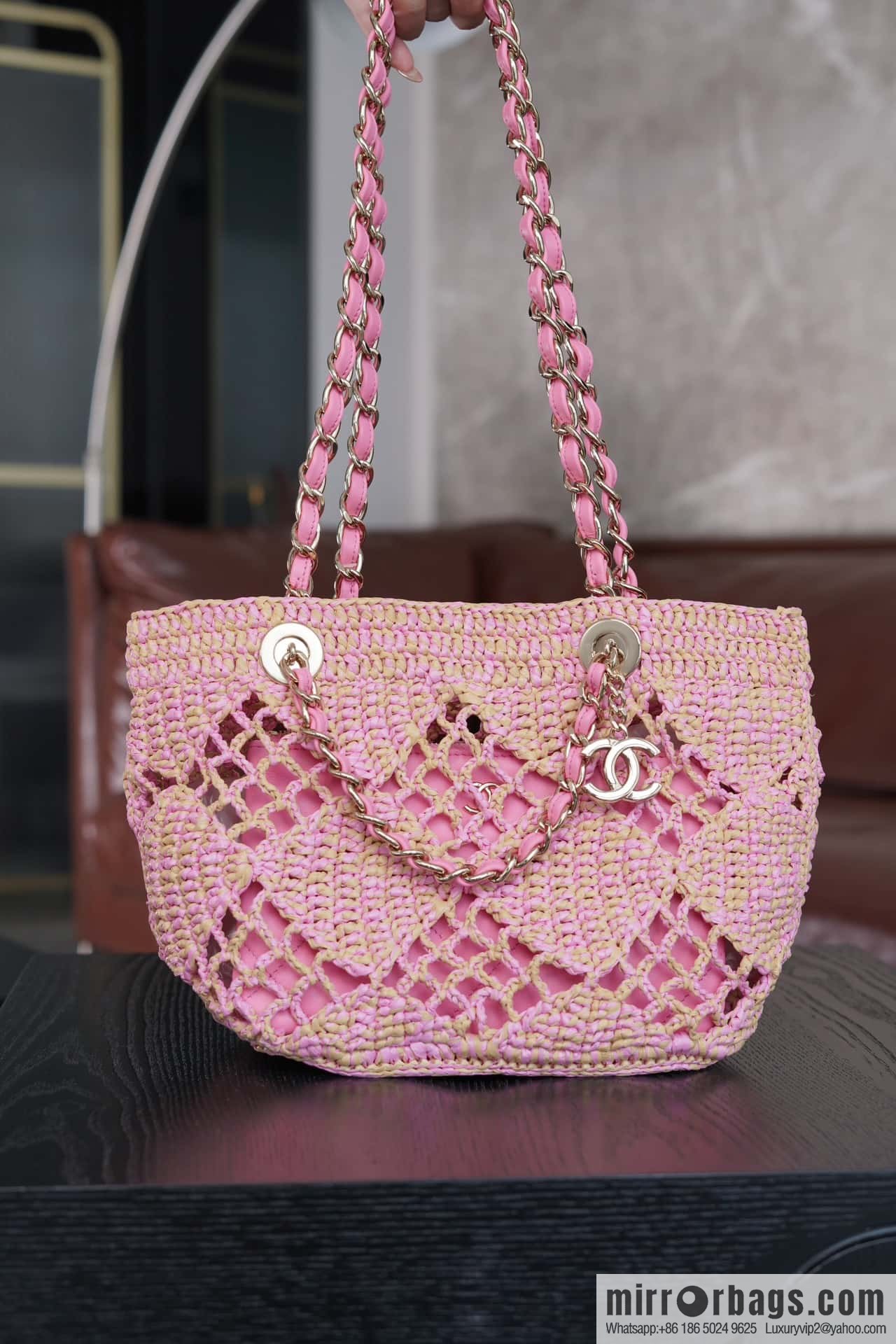 𝐂𝐡𝐚𝐧𝐞𝐥 𝟮𝟰 CoCo Beach Straw Shopping Bag 🛍️ S AS4714