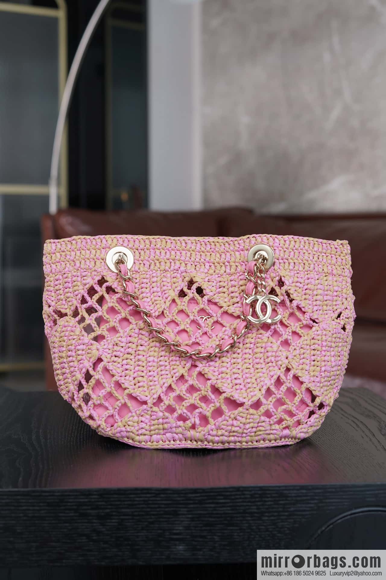 𝐂𝐡𝐚𝐧𝐞𝐥 𝟮𝟰 CoCo Beach Straw Shopping Bag 🛍️ S AS4714