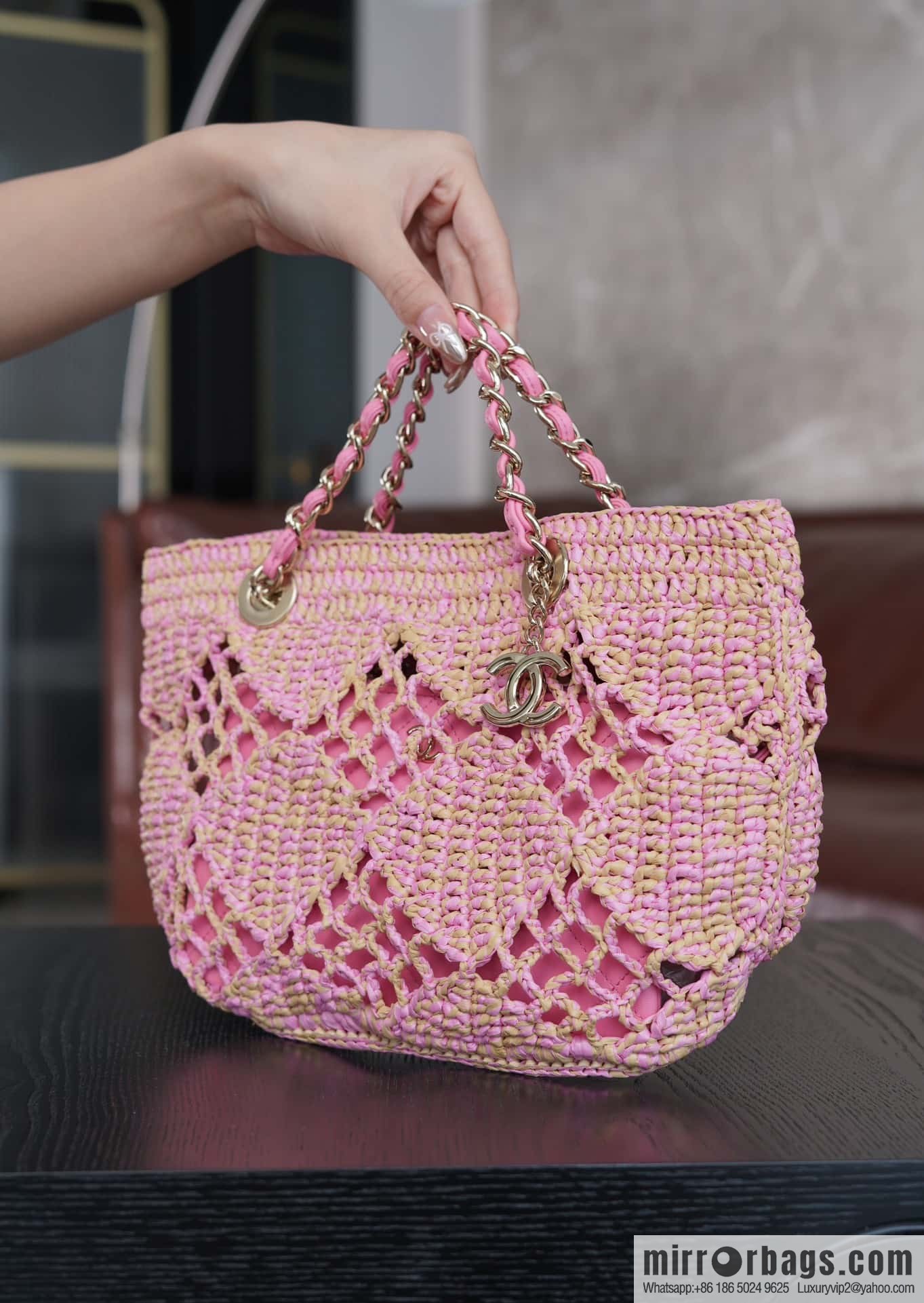 𝐂𝐡𝐚𝐧𝐞𝐥 𝟮𝟰 CoCo Beach Straw Shopping Bag 🛍️ S AS4714