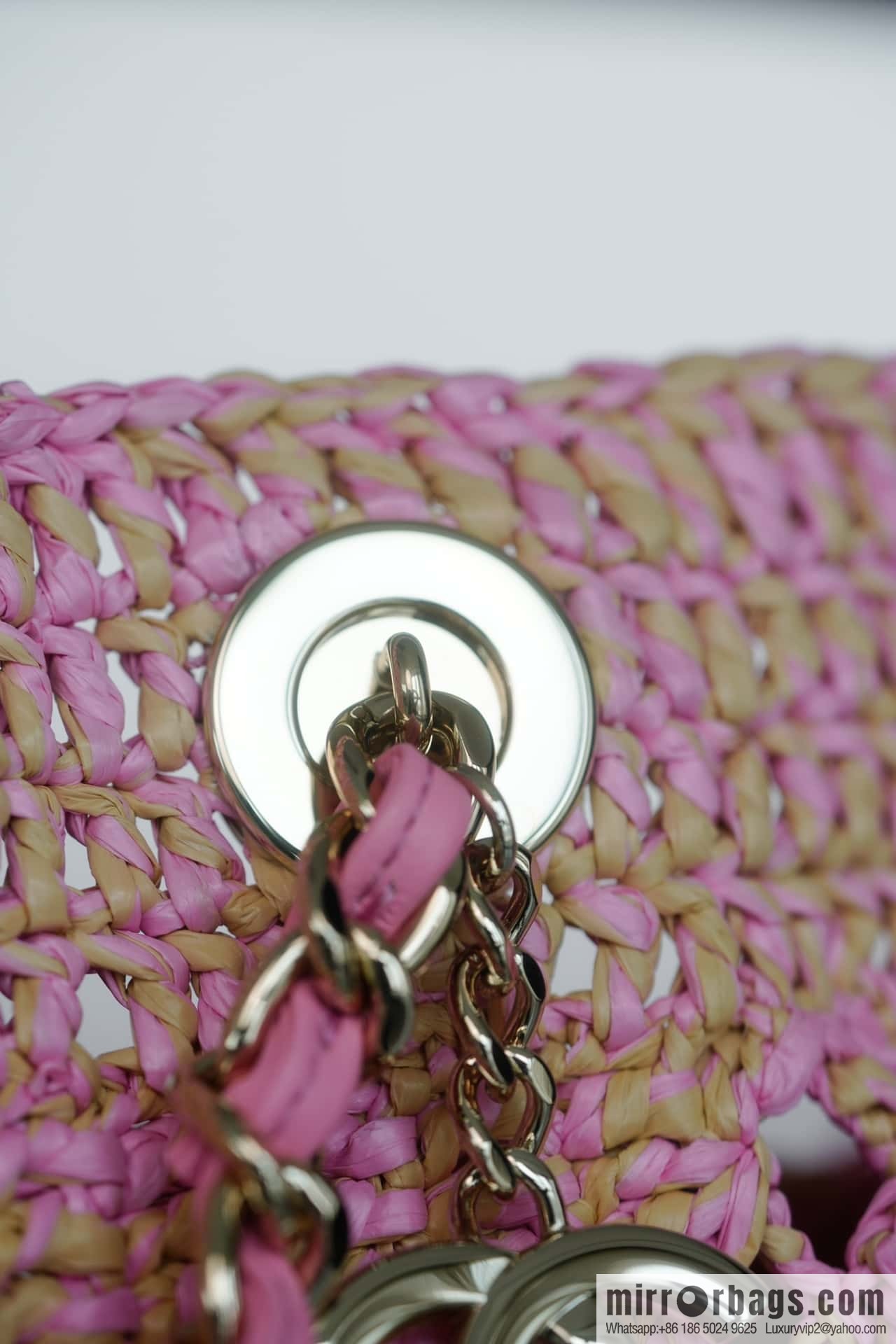 𝐂𝐡𝐚𝐧𝐞𝐥 𝟮𝟰 CoCo Beach Straw Shopping Bag 🛍️ Large, Pink AS4576