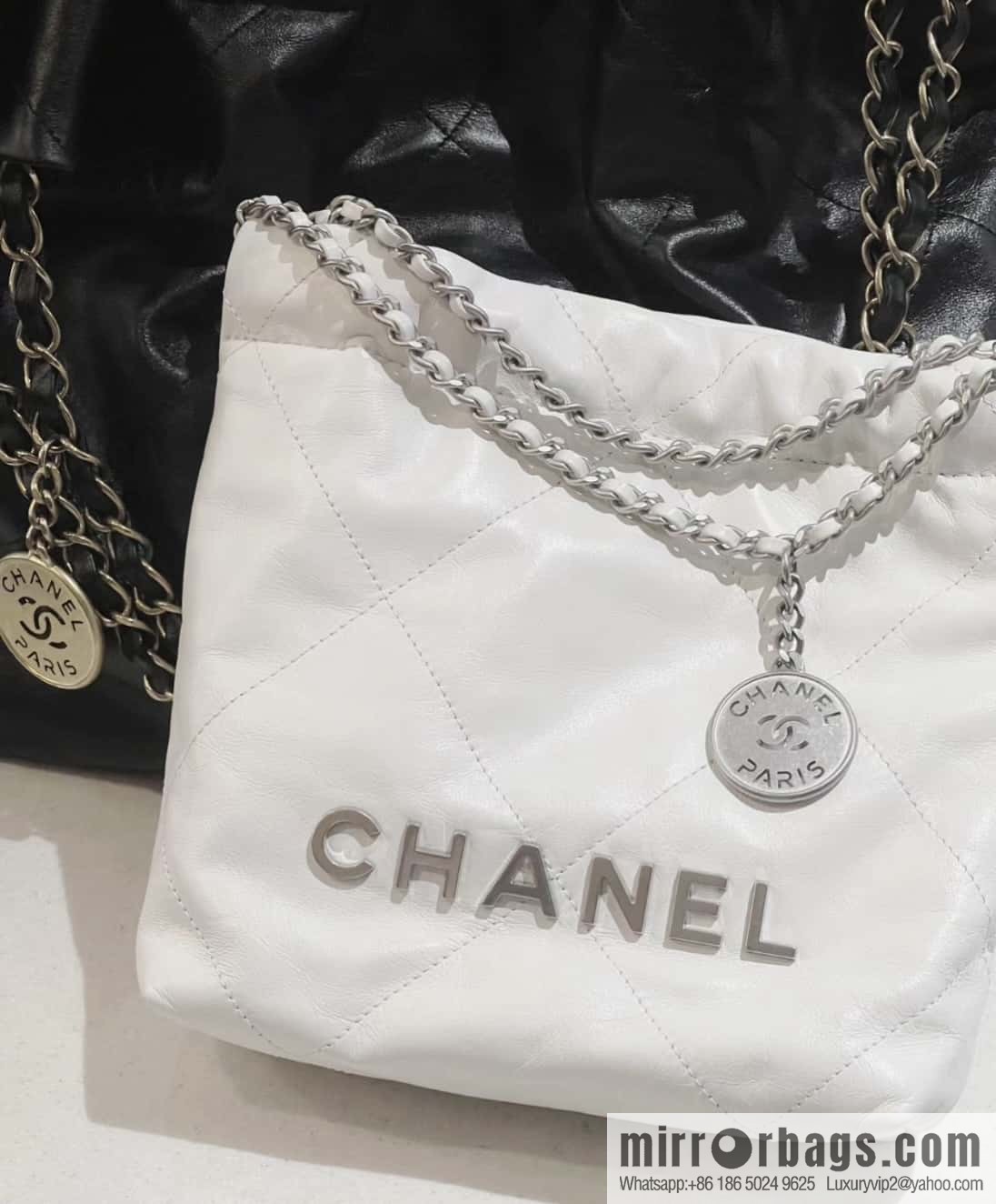 ππππππ 23S 22Mini bag silver, genuine leather AS3980