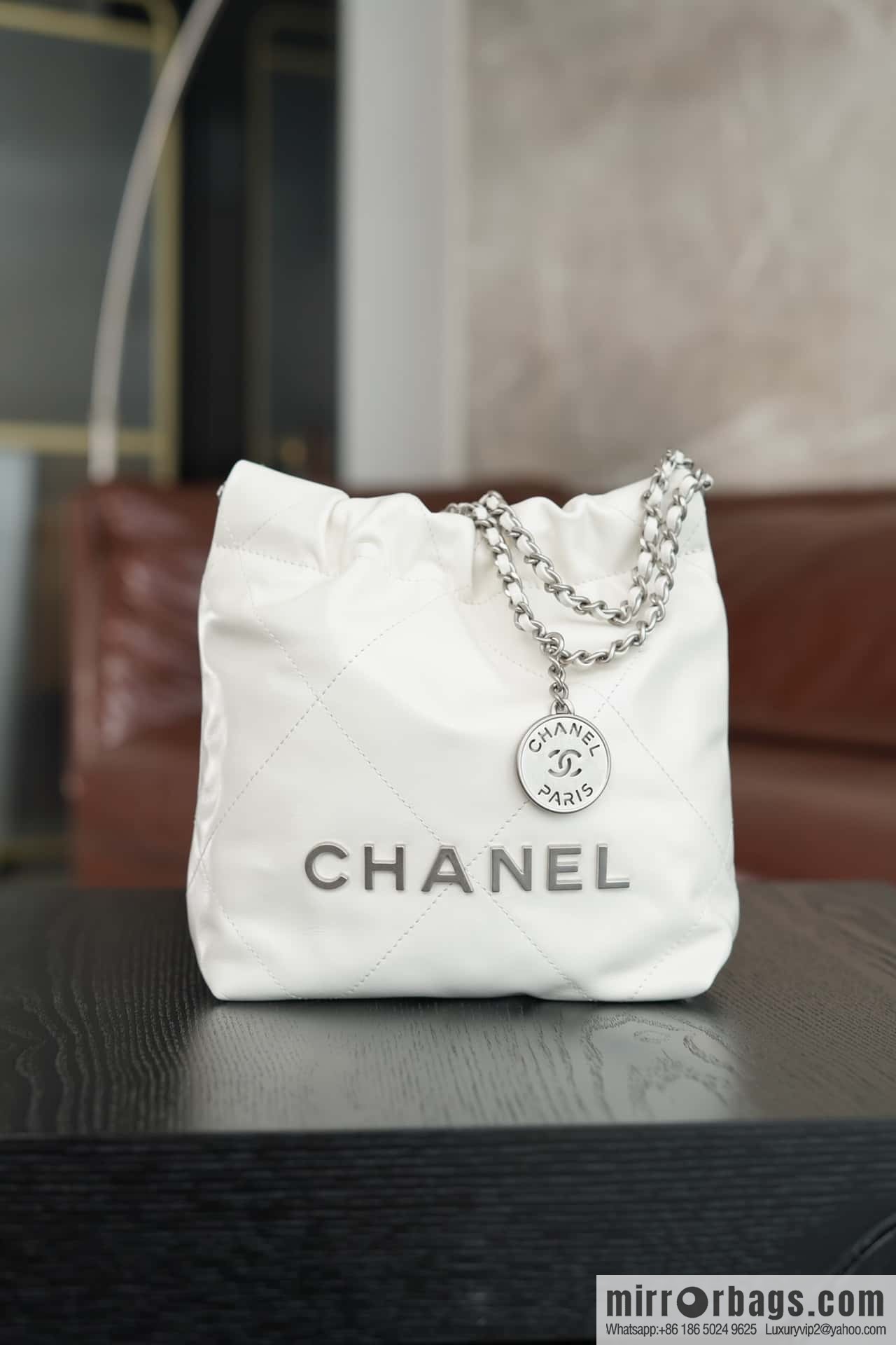 ππππππ 23S 22Mini bag silver, genuine leather AS3980