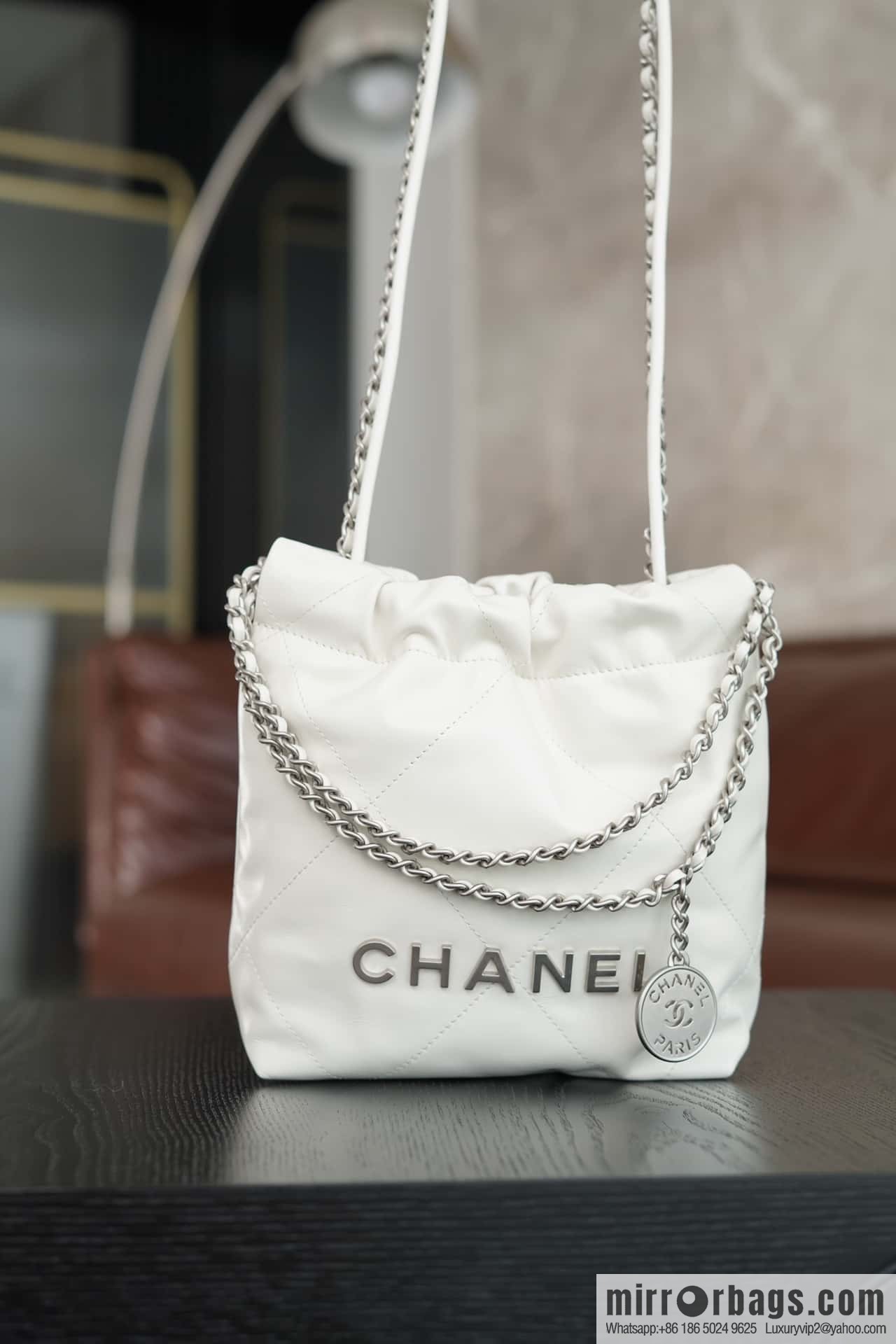 ππππππ 23S 22Mini bag silver, genuine leather AS3980