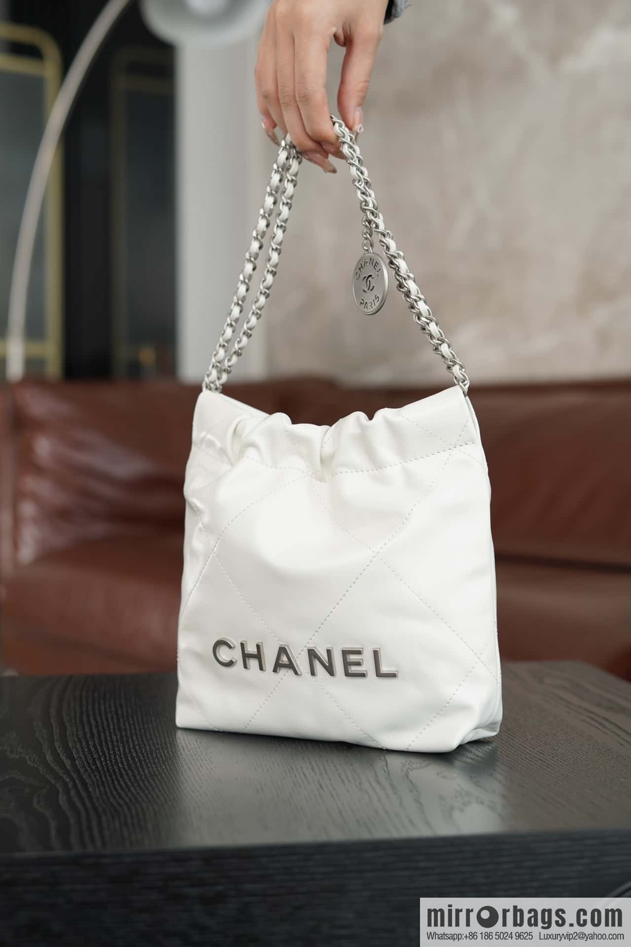 ππππππ 23S 22Mini bag silver, genuine leather AS3980