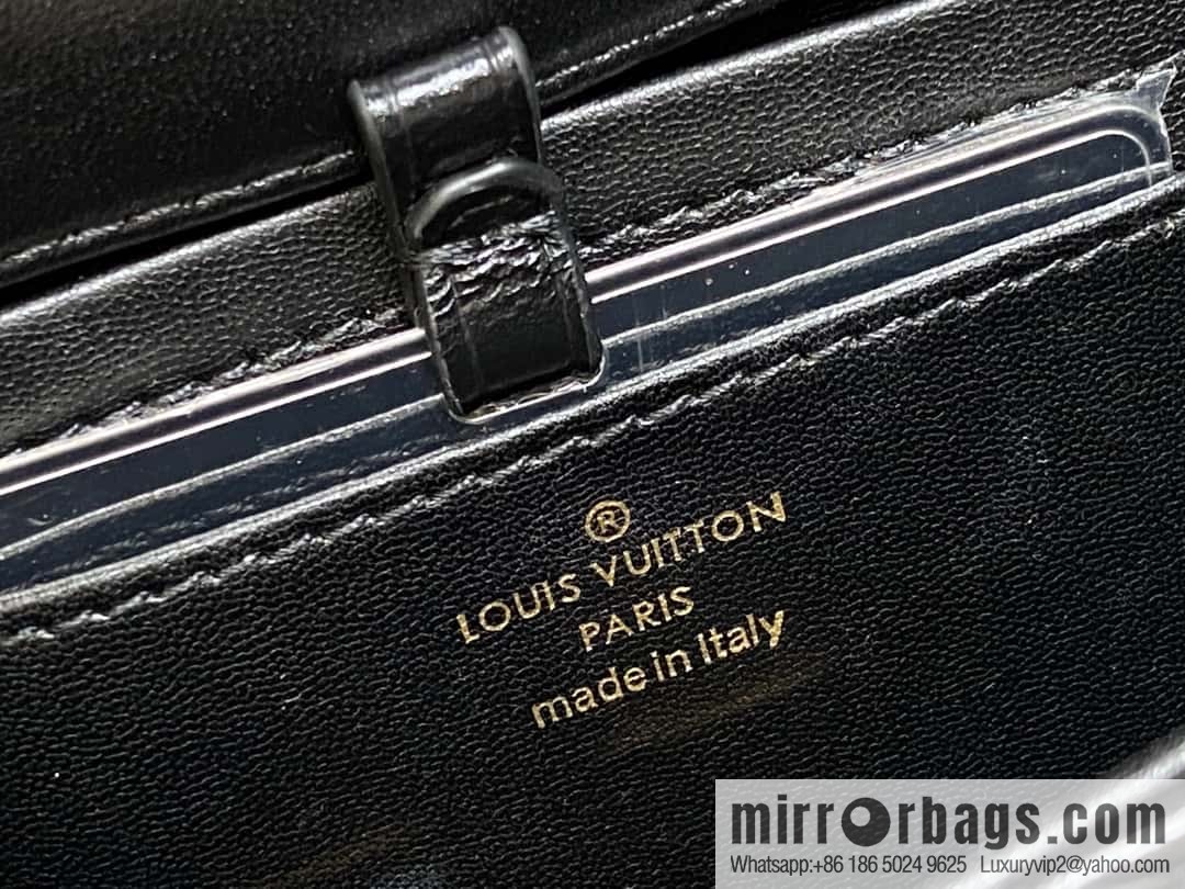 [Boutique‑grade] M12004 black full leather, chain bag, diamond Twist series GO-14 small handbag