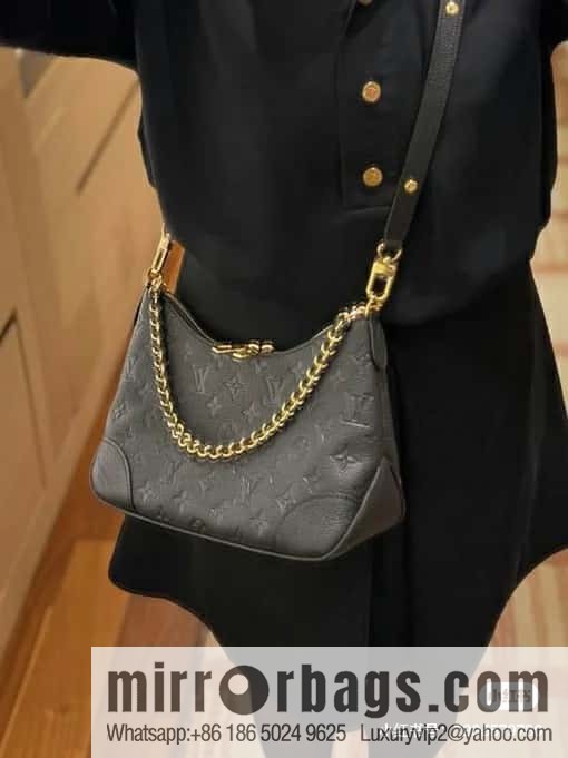 [Boutique‑grade] M12930 black full leather embossed, chain bag croissant series KOREA PRE-LAUNCH handbag