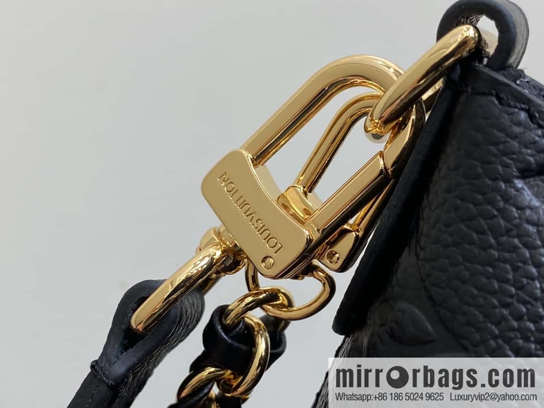 [Boutique‑grade] M12930 black full leather embossed, chain bag croissant series KOREA PRE-LAUNCH handbag