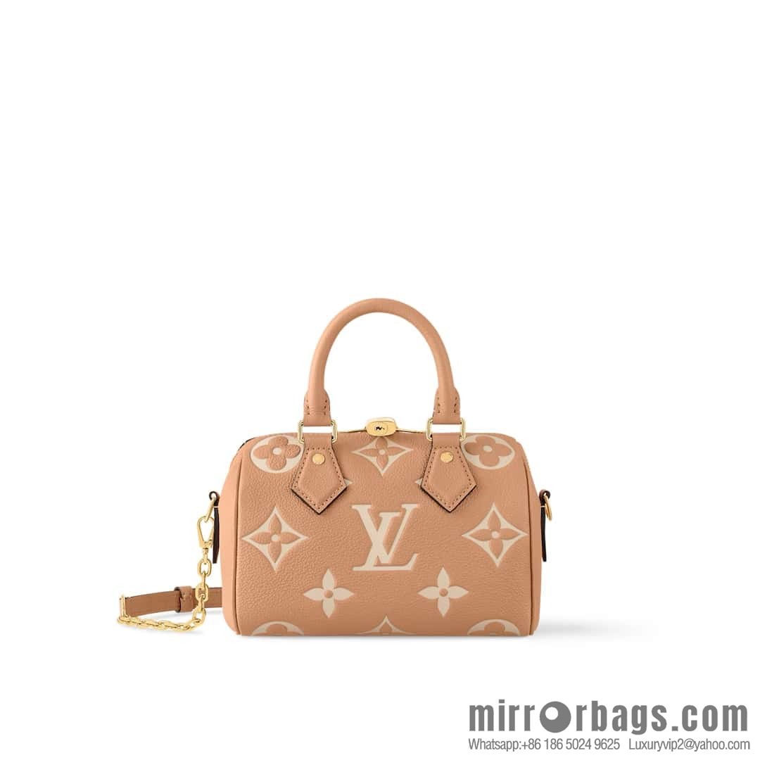 [Boutique‑grade] M12713 light brown, full leather speedy pillow bag series M46397 Speedy Bandoulière 20 handbag